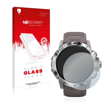 Front side of a product packaging with the brand logo upscreen. Next to it is the device Coros Vertix 2 shown with the corresp