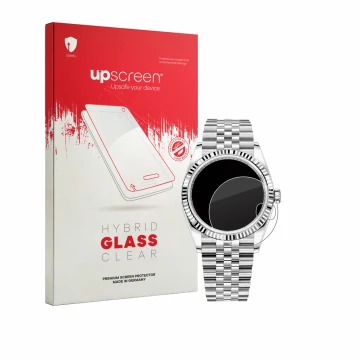Front side of a product packaging with the brand logo upscreen. Next to it is the device Rolex Datejust 36 shown with the corr