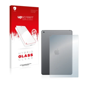 Front side of a product packaging with the brand logo upscreen. Next to it is the device Apple iPad 10.2″ WiFi 2021 (9th. Gen.