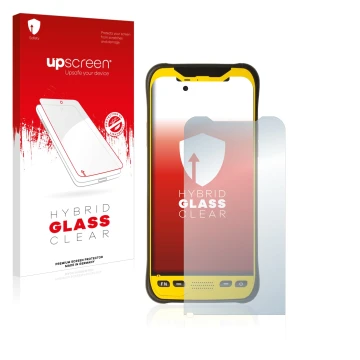 Front side of a product packaging with the brand logo upscreen. Next to it is the device Trimble TDC600 shown with the corresp