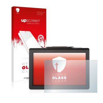 Front side of a product packaging with the brand logo upscreen. Next to it is the device Signotec Pen Display Delta (Touch) sh