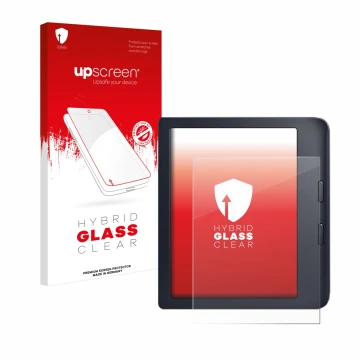 Front side of a product packaging with the brand logo upscreen. Next to it is the device Kobo Libra 2 shown with the correspon