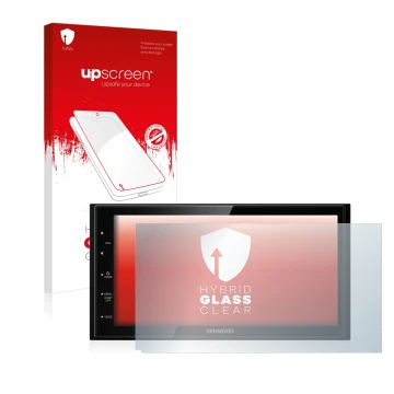 Front side of a product packaging with the brand logo upscreen. Next to it is the device Kenwood DMX5020DABS shown with the co