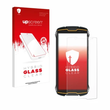 Front side of a product packaging with the brand logo upscreen. Next to it is the device Cubot King Kong Mini 2 shown with the