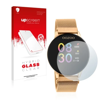 Front side of a product packaging with the brand logo upscreen. Next to it is the device Oozoo Q00117 shown with the correspon
