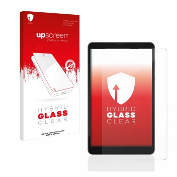 Front side of a product packaging with the brand logo upscreen. Next to it is the device Blackview Tab 6 shown with the corres