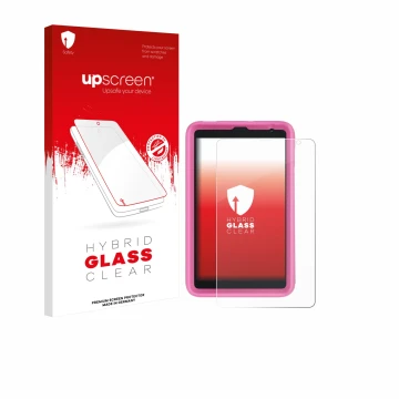 Front side of a product packaging with the brand logo upscreen. Next to it is the device Blackview Tab 6 Kids shown with the c