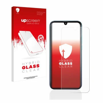 Front side of a product packaging with the brand logo upscreen. Next to it is the device Brondi Midnight Sky shown with the co