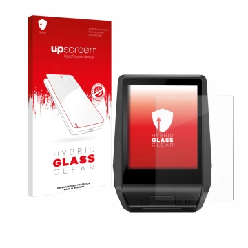 Front side of a product packaging with the brand logo upscreen. Next to it is the device Bosch Nyon 2 2021 shown with the corr