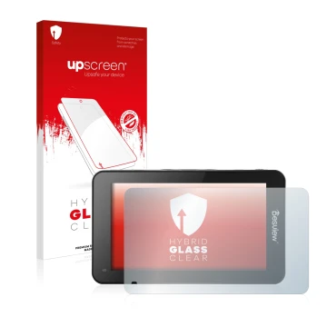 Front side of a product packaging with the brand logo upscreen. Next to it is the device Desview R6 UHB 5.5