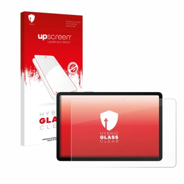 Front side of a product packaging with the brand logo upscreen. Next to it is the device Samsung Galaxy Tab S8 5G shown with t