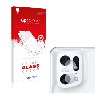 Front side of a product packaging with the brand logo upscreen. Next to it is the device Oppo Find X5 Pro (ONLY Camera Lens) s