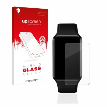 Front side of a product packaging with the brand logo upscreen. Next to it is the device Oppo Watch Free shown with the corres