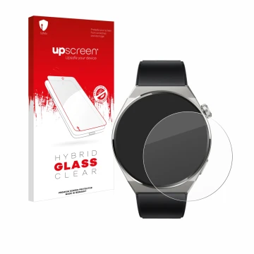 Front side of a product packaging with the brand logo upscreen. Next to it is the device Huawei Watch GT 3 Pro Titanium (46mm)