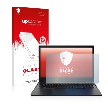 Front side of a product packaging with the brand logo upscreen. Next to it is the device Lenovo ThinkPad L15 Gen 2 shown with 