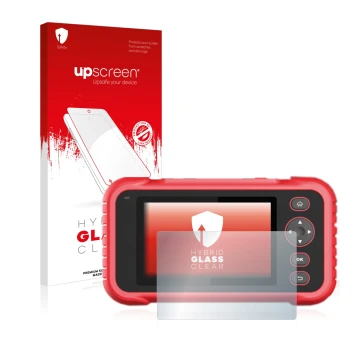 Front side of a product packaging with the brand logo upscreen. Next to it is the device Launch CRP 123 / 129 EVO shown with t