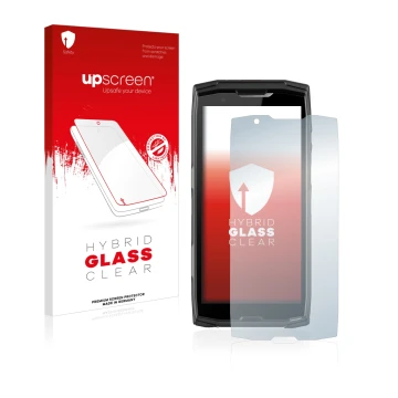 Front side of a product packaging with the brand logo upscreen. Next to it is the device Crosscall Core-X5 shown with the corr