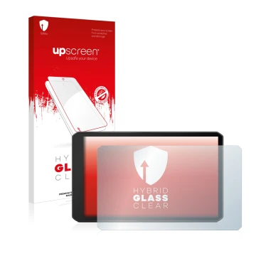 Front side of a product packaging with the brand logo upscreen. Next to it is the device Garmin dezl LGV710 shown with the cor