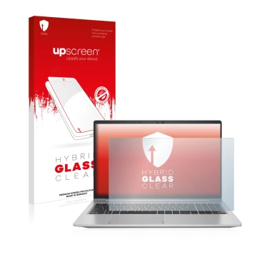 Front side of a product packaging with the brand logo upscreen. Next to it is the device HP ProBook 650 G8 shown with the corr