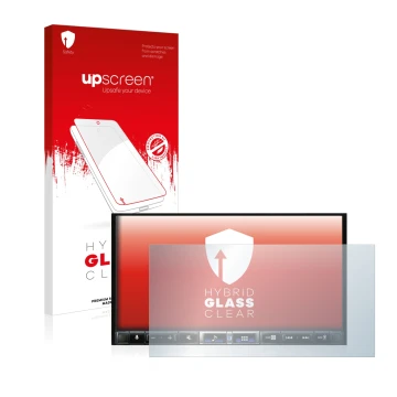 Front side of a product packaging with the brand logo upscreen. Next to it is the device Alpine iLX-705D shown with the corres