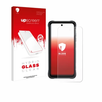 Front side of a product packaging with the brand logo upscreen. Next to it is the device Umidigi Bison 2 Pro shown with the co