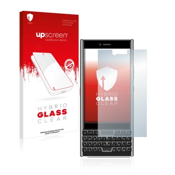 Front side of a product packaging with the brand logo upscreen. Next to it is the device Unihertz Titan Slim shown with the co