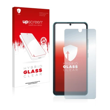 Front side of a product packaging with the brand logo upscreen. Next to it is the device Cubot Note 8 shown with the correspon