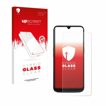Front side of a product packaging with the brand logo upscreen. Next to it is the device Doro 8100 shown with the correspondin