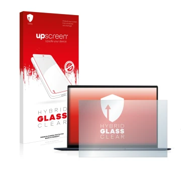 Front side of a product packaging with the brand logo upscreen. Next to it is the device ASUS ZenBook 14 OLED shown with the c