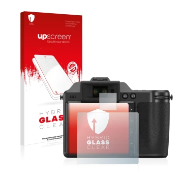 Front side of a product packaging with the brand logo upscreen. Next to it is the device Hasselblad X2D 100C shown with the co