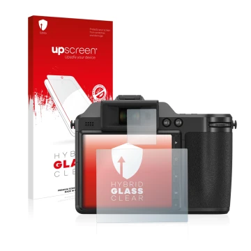 Front side of a product packaging with the brand logo upscreen. Next to it is the device Fujifilm X-H2 shown with the correspo