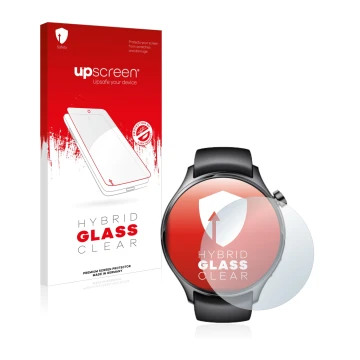Front side of a product packaging with the brand logo upscreen. Next to it is the device Xiaomi Watch S1 Pro shown with the co