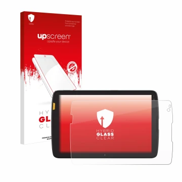 Front side of a product packaging with the brand logo upscreen. Next to it is the device Zebra ET45 8