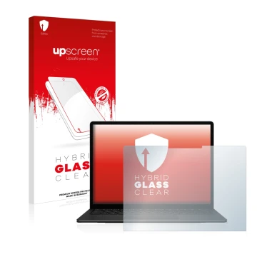 Front side of a product packaging with the brand logo upscreen. Next to it is the device Microsoft Surface Laptop 5 15