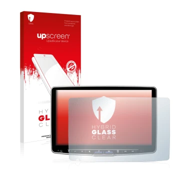 Front side of a product packaging with the brand logo upscreen. Next to it is the device Alpine ILX-F115D shown with the corre