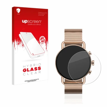 Front side of a product packaging with the brand logo upscreen. Next to it is the device Skagen Falster Gen 6 (41 mm) shown wi