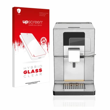 Front side of a product packaging with the brand logo upscreen. Next to it is the device Krups Intuition Experience+ EA877D10 