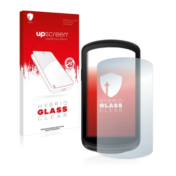 Front side of a product packaging with the brand logo upscreen. Next to it is the device Garmin Edge 1040 Solar shown with the