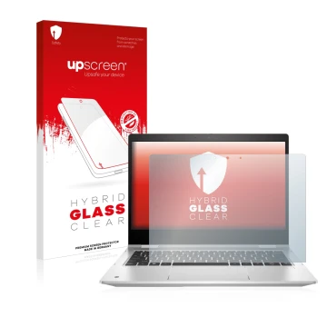 Front side of a product packaging with the brand logo upscreen. Next to it is the device HP ProBook x360 435 G9 shown with the