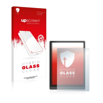 Front side of a product packaging with the brand logo upscreen. Next to it is the device Boox Tab X shown with the correspondi