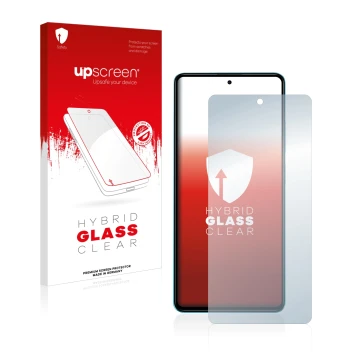 Front side of a product packaging with the brand logo upscreen. Next to it is the device Xiaomi Poco X5 Pro shown with the cor