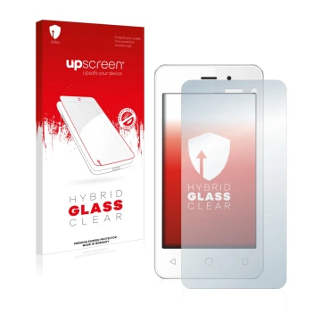 Front side of a product packaging with the brand logo upscreen. Next to it is the device NUU Mobile A1 shown with the correspo