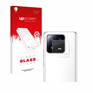 Front side of a product packaging with the brand logo upscreen. Next to it is the device Xiaomi 13 Pro (ONLY Camera Lens) show