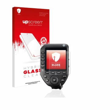 Front side of a product packaging with the brand logo upscreen. Next to it is the device Godox XPro II shown with the correspo