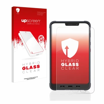 Front side of a product packaging with the brand logo upscreen. Next to it is the device Samsung Galaxy Tab Active 3 Enterpris