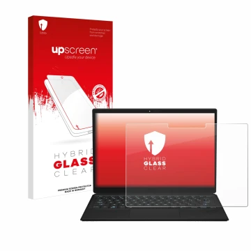 Front side of a product packaging with the brand logo upscreen. Next to it is the device ASUS ROG Flow Z13 2023 shown with the