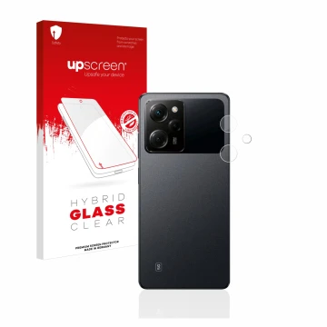 Front side of a product packaging with the brand logo upscreen. Next to it is the device Xiaomi Poco X5 Pro (ONLY Camera Lens)