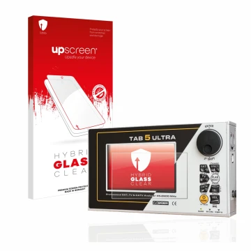 Front side of a product packaging with the brand logo upscreen. Next to it is the device Rover TAB 5 ULTRA shown with the corr