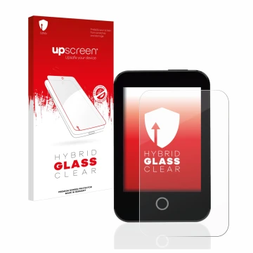 Front side of a product packaging with the brand logo upscreen. Next to it is the device Medtrum Touchcare nano CGM shown with