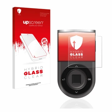Front side of a product packaging with the brand logo upscreen. Next to it is the device D’CENT Biometric Wallet shown with th